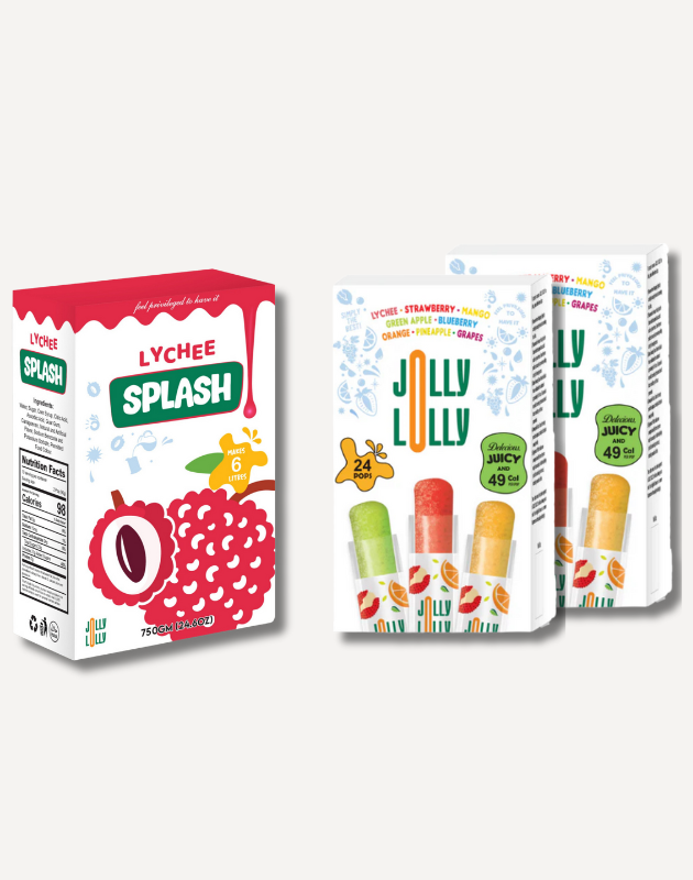 2 boxes of lollies and 1 box of juice