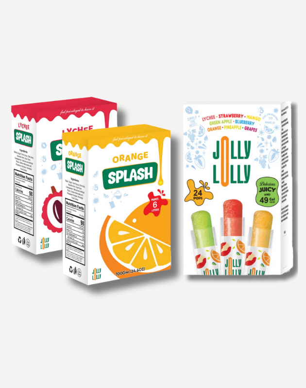 1 box of lolly and 2 boxes of juice.