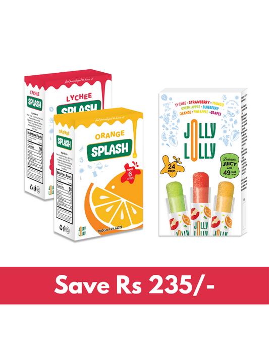 1 box of lolly and 2 boxes of juice.